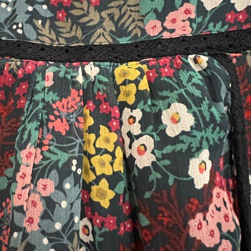 Loft size S petite floral dress with sheer sleeves - Picture 10 of 12
